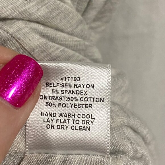 Anthro Dolan Cream Lace Shoulder Dolman Sleeve Gray Top Size S - Picture 5 of 7